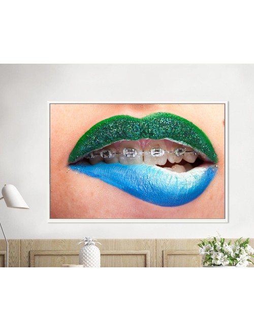 Tablou Green&Blue Lips
